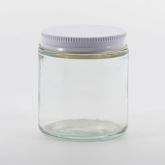 4oz Clear Candle Set with White Lid