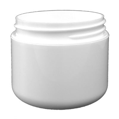 2oz White PP Double Wall Jar 58/400 with 58/400 Dome Cap | SKU:BSJ-018