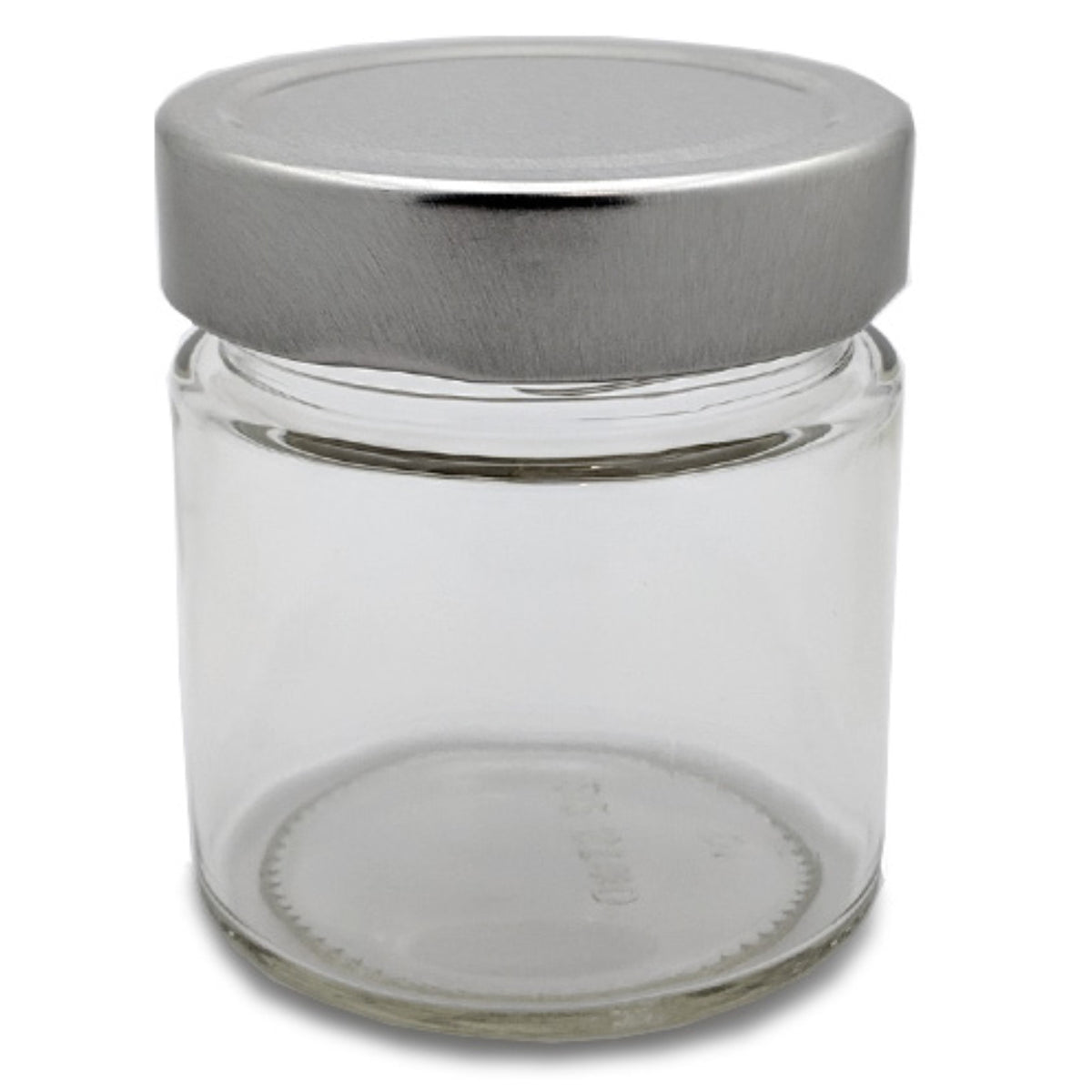 212ml Ergo glass jar with 70mm metal cap from Bottle Source Corporation, showing clear glass jar with metal lid.