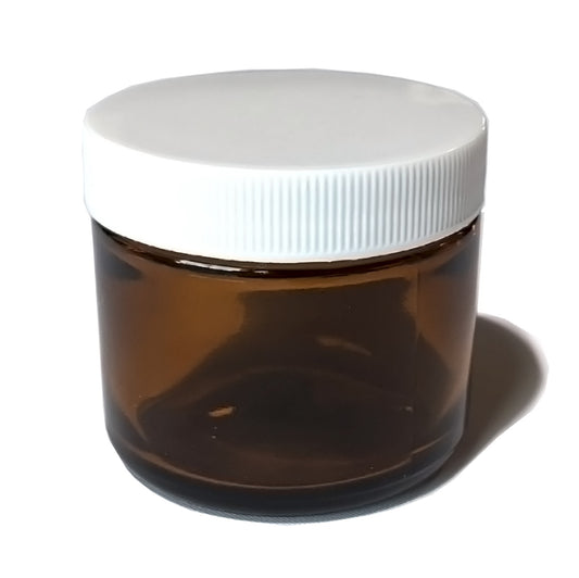 2oz Amber Glass Jar 53/400 with Cap | SKU: BSJ-063