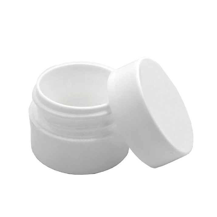 Pot en PP blanc de 1/8 oz avec bouchon blanc | SKU: BSJ-064