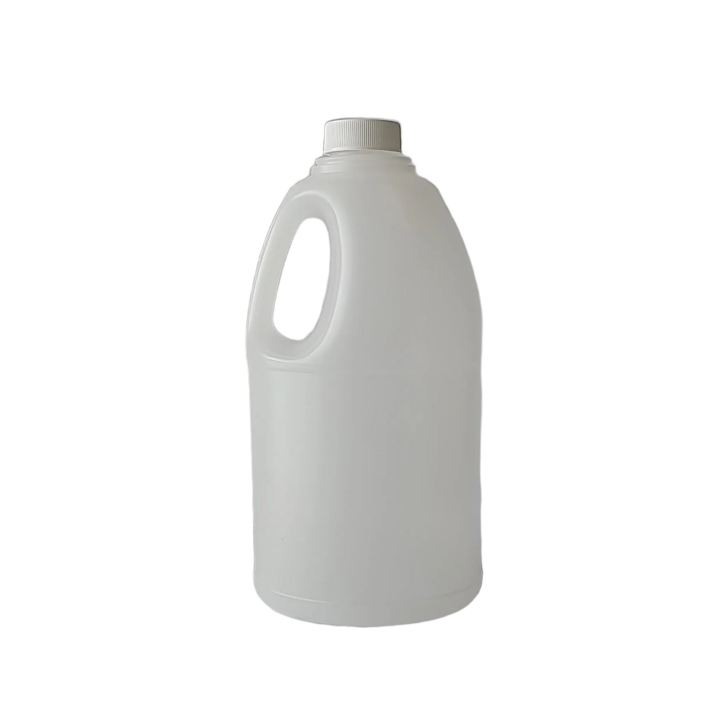 Natural HDPE bell round handle bottle, 1L capacity, 28/400 neck size, clear plastic container from Bottle Source Corporation