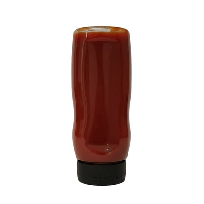 transparent plastic 360ml (12oz) Clear PET Kane Squeeze Bottle with 38/400 Black Snap Cap, by Bottle Source Corporation.