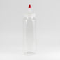 250ml (8oz) Clear PET Sauce Bottle with Yorker Natural Spout Cap and Red Tip | SKU: BSB-066NS