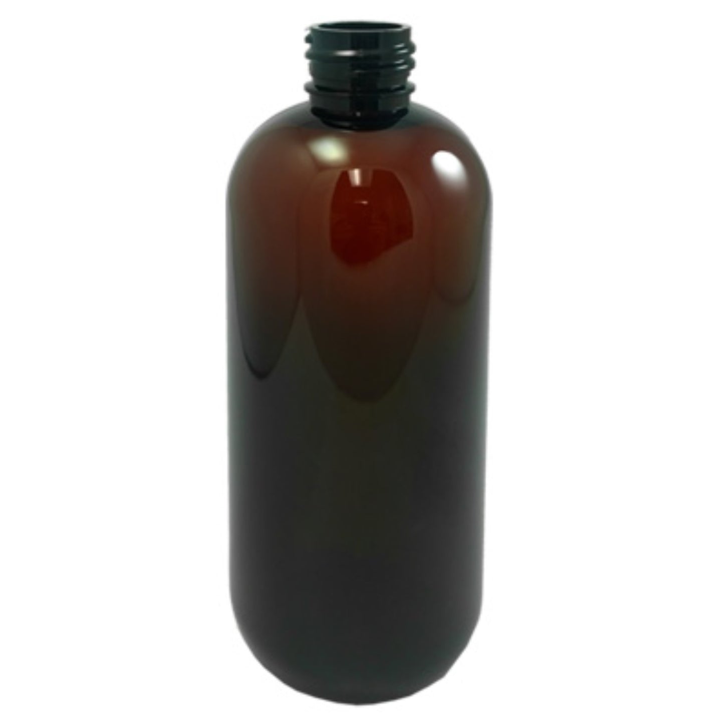 16oz Amber PET Boston Round 24/410 Bottle | SKU:BSB-132