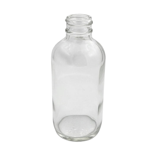 4oz Clear Glass Boston Round 24/400   SKU:BSB-152