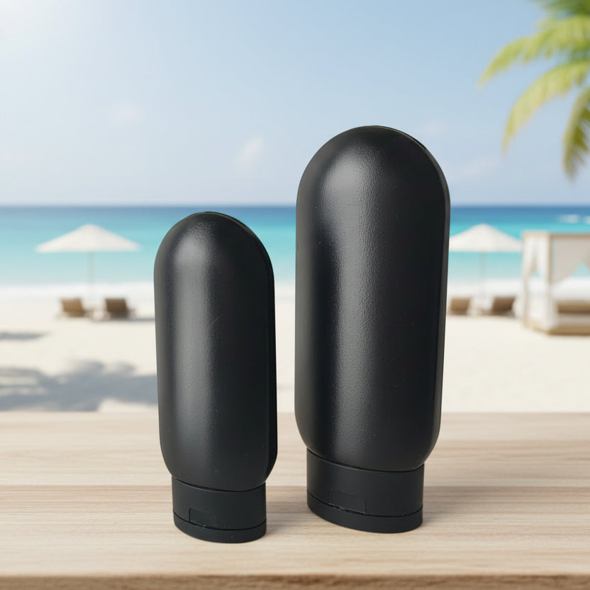 4oz Black HDPE Gemini Bottle With Black Snap Cap | SKU: BSB-230