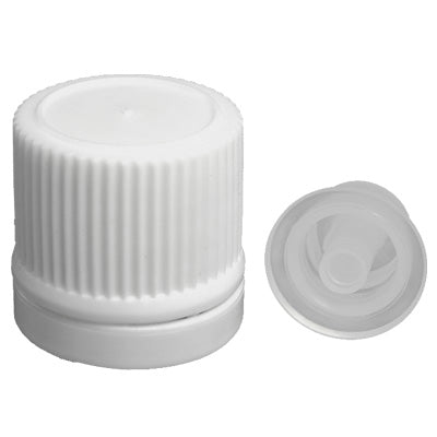 Bouchon inviolable blanc de 18 mm avec insert compte-gouttes SKU:BSC-006