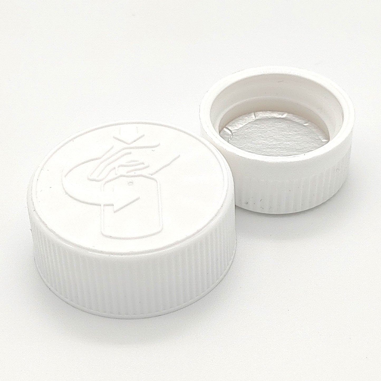 20/400 White Child Lock Cap with Liner | SKU:BSC-073