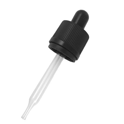 Compte-gouttes en verre inviolable noir de 18 mm (30 ml) SKU:BSC-070