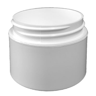 1oz White PP Double Wall Jar with 53/400 Dome Cap | SKU: BSJ-017