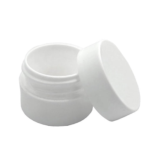 Pot en PP blanc 1/4 oz 33/400 avec bouchon blanc SKU:BSJ-021