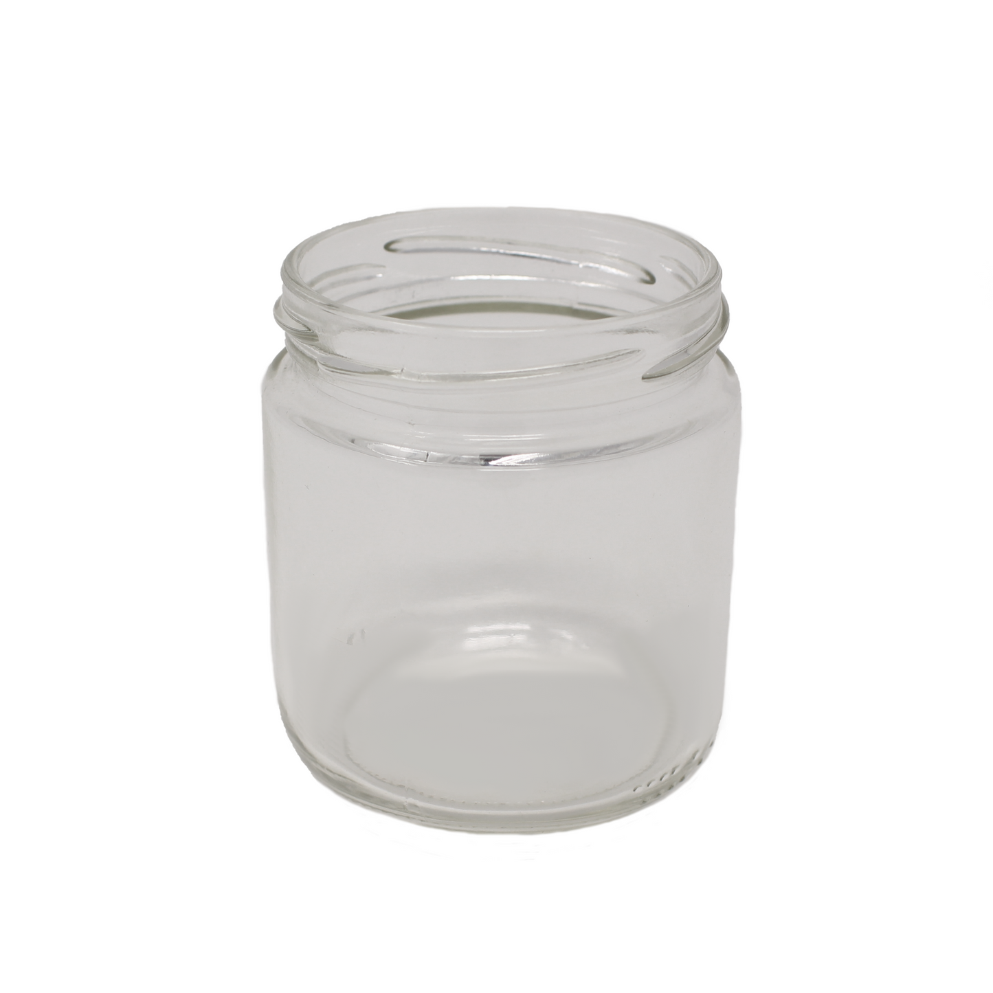 Bocal court en verre transparent de 250 ml avec bouchon en métal | SKU: BSJ-076