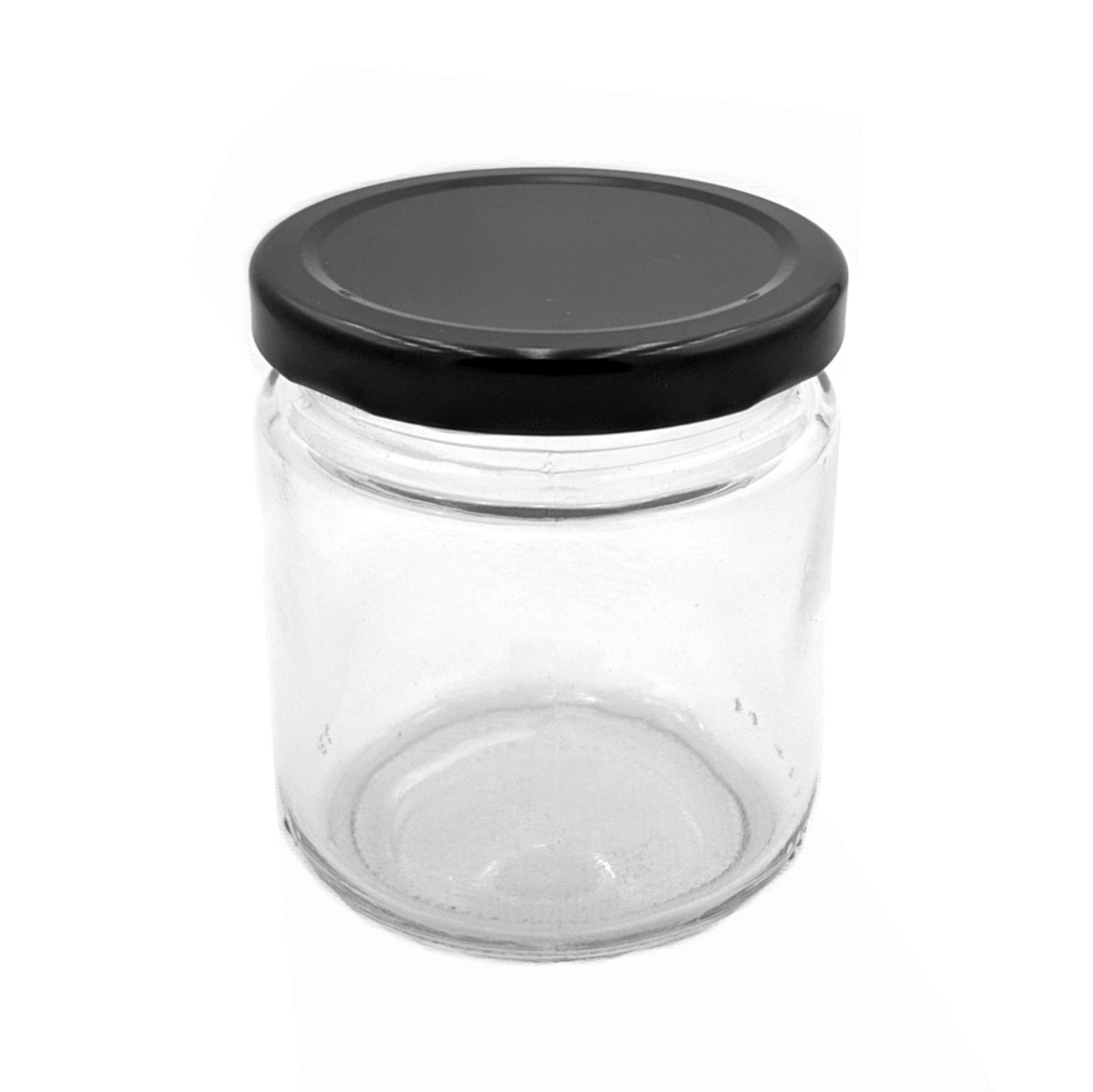 Bocal court en verre transparent de 250 ml avec bouchon en métal | SKU: BSJ-076