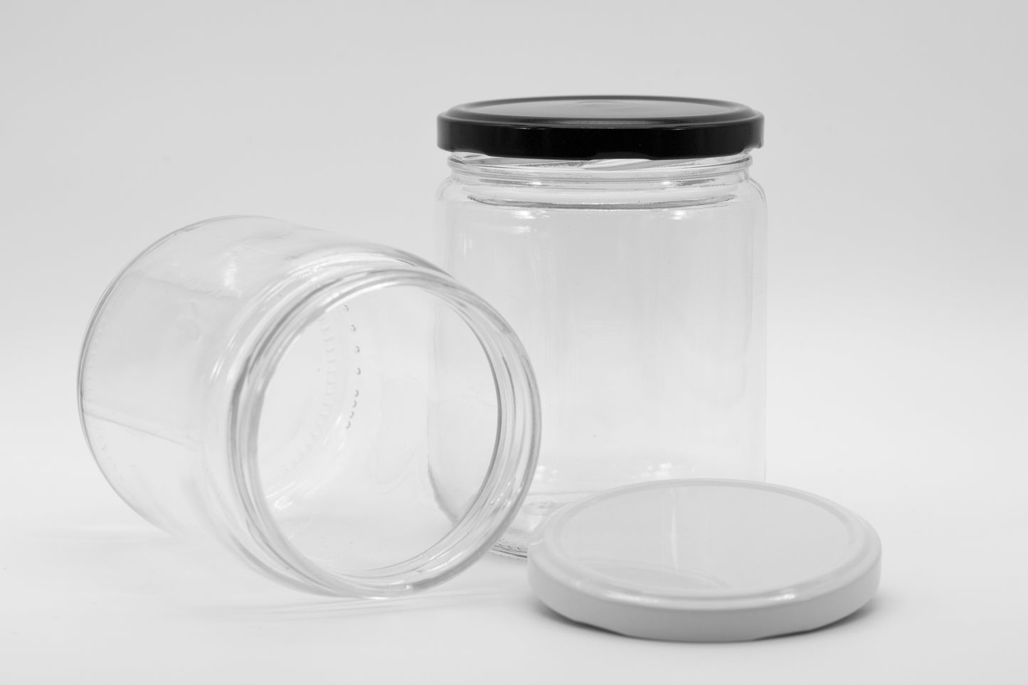 500ml Clear Glass Short Jar 82TD with Lid | SKU:BSJ-077