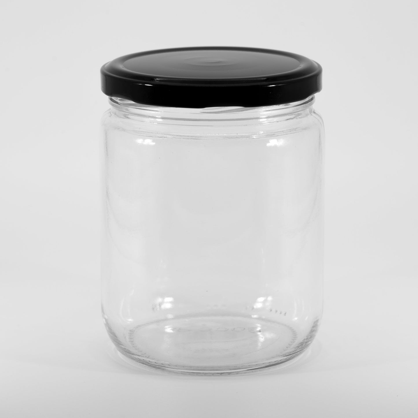 Bocal court en verre transparent de 500 ml 82TD avec bouchon SKU:BSJ-077