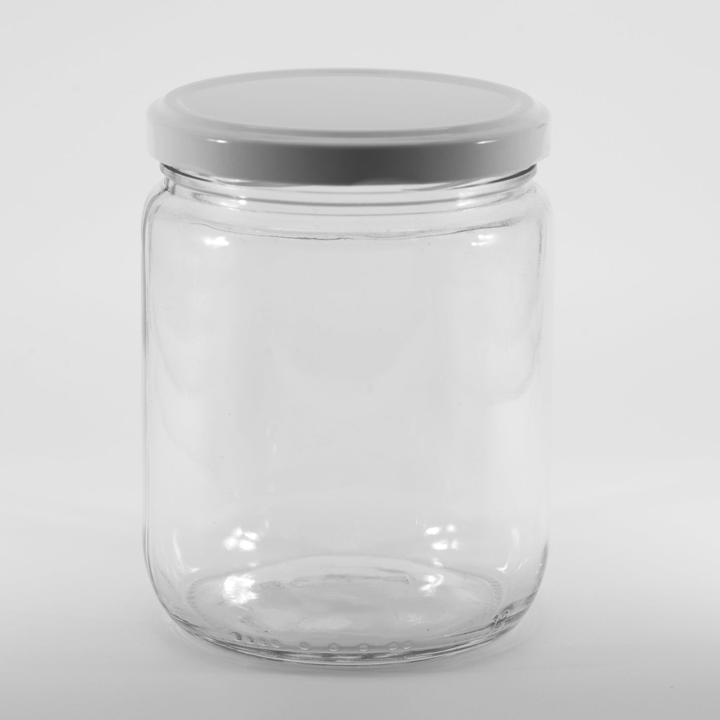 Bocal court en verre transparent de 500 ml 82TD avec bouchon SKU:BSJ-077