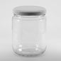 Bocal court en verre transparent de 500 ml 82TD avec bouchon SKU:BSJ-077