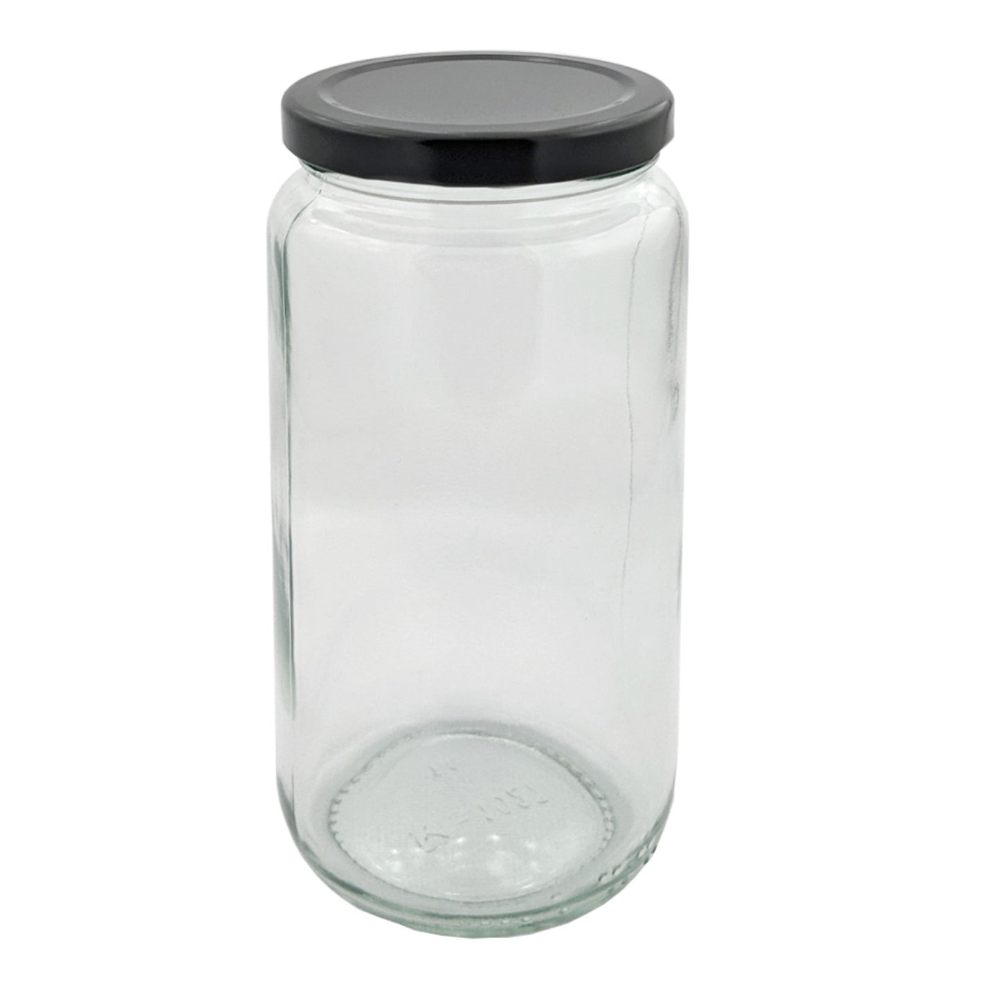 Bocal cylindrique haut en verre de 500 ml avec bouchon en métal SKU:BSJ-079