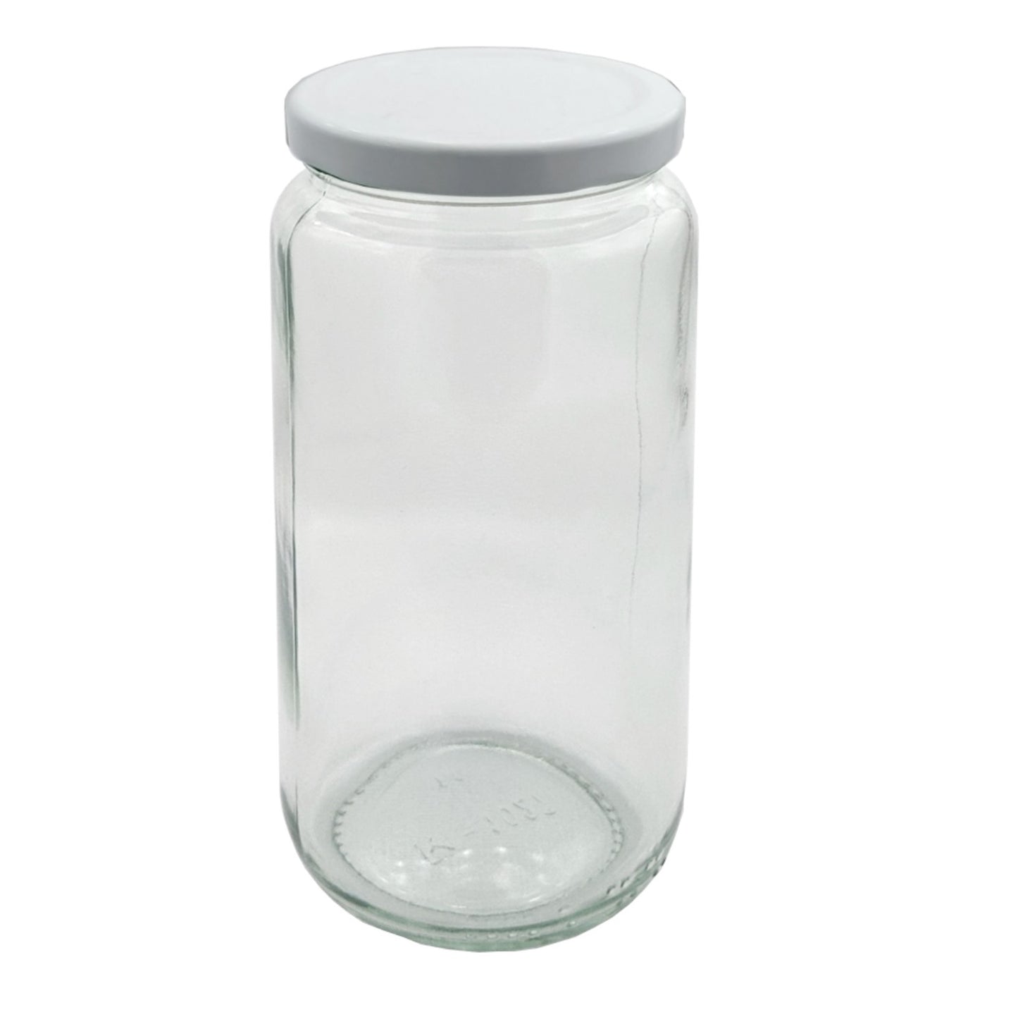 Bocal cylindrique haut en verre de 500 ml avec bouchon en métal SKU:BSJ-079