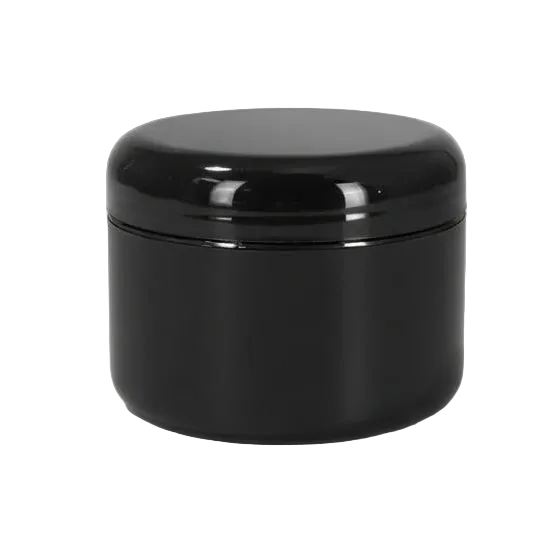 8oz Black PP Double Wall Round Base Jar with 89/400 Dome Cap | SKU: BSJ-092