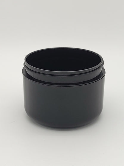 8oz Black PP Double Wall Round Base Jar 89/400 | SKU: BSJ-092