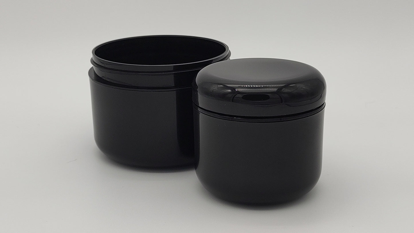 4oz Black PP Double Wall Round Base Jar with 70/400 Dome Cap | SKU: BSJ-091