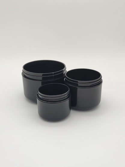 4oz Black PP Double Wall Round Base Jar with 70/400 Dome Cap | SKU: BSJ-091