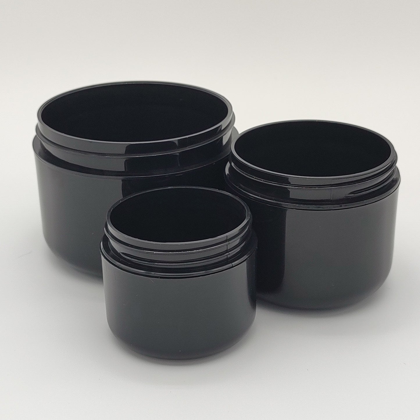 8oz Black PP Double Wall Round Base Jar 89/400 | SKU: BSJ-092