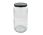 375ml Glass Tall Cylinder Jar with Black Metal 58TW Cap | SKU: BSJ-088B