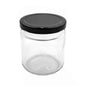 Bocal court en verre transparent de 500 ml 82TD avec bouchon SKU:BSJ-077