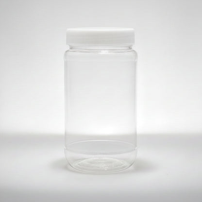 48oz / 1.5L Clear Pet Jar with 110MM White Cap | SKU: Promo-Misc
