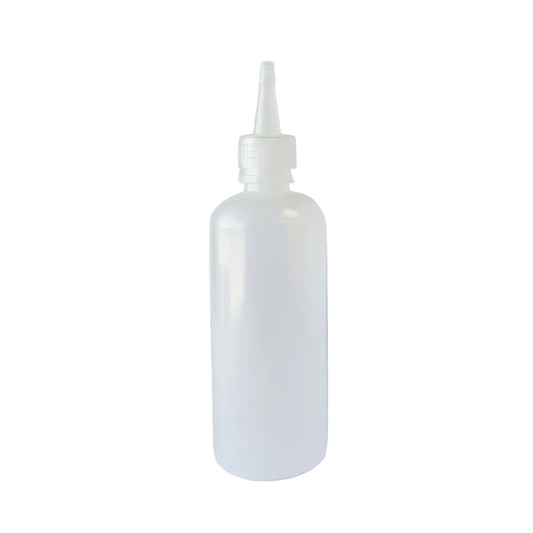 250ml (8oz) Natural LDPE Squeeze Bottle with Yorker Natural Spout Cap and Tip | SKU: BSB-SQ