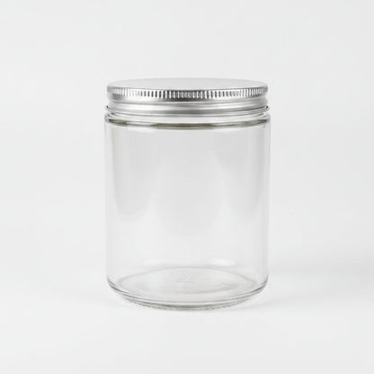 8oz Clear Glass Candle Jar with 70/400 Metal Lid | SKU: BSJ-036