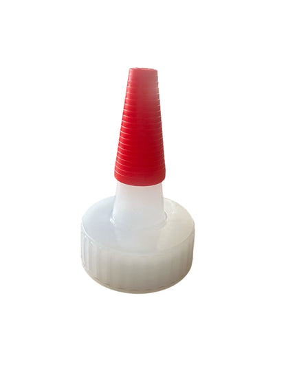 28/400 Natural Spout Cap with Red Tip   SKU:BSC-041